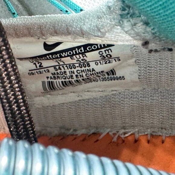 Size 12 - Nike LeBron 10 Pure Platinum Mens Blue Purple White Sneaker 541100-008 - Picture 7 of 10